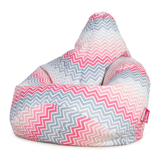 LOUNGE PUG®, Game Fåtölj Sittsäck, Sittsäck, Stol, Geometriskt tryck Chevron Rosa