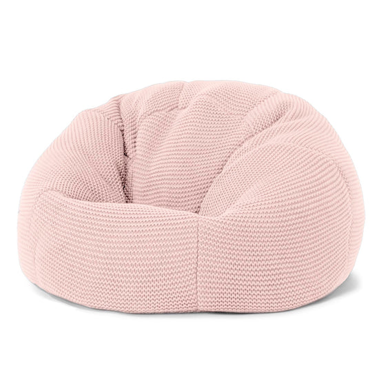 LOUNGE PUG - ELLOS Stickad - Barnfåtölj Sittsäck - Klassisk Sittsäck Stol Barn - Baby rosa