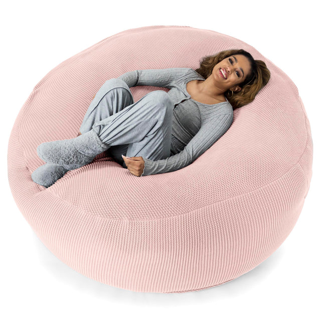 LOUNGE PUG®, Jätte Saccosäck XXL 'Mega Mammut', Stor Sittsäck, Ellos Stickad Baby rosa