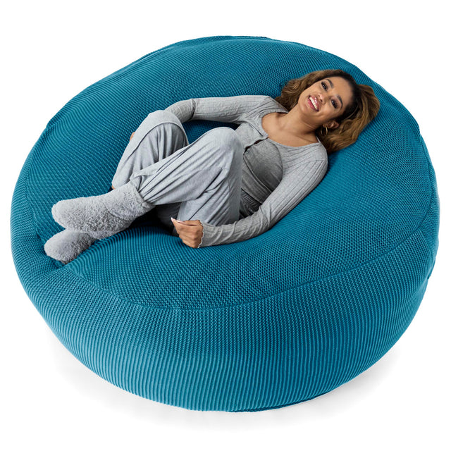 LOUNGE PUG®, Jätte Saccosäck XXL 'Mega Mammut', Stor Sittsäck, Ellos Stickad Gråblå