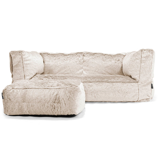 Albert 2-sits Saccosäcksoffa - Fuskkaninpäls Gyllenbrun 02