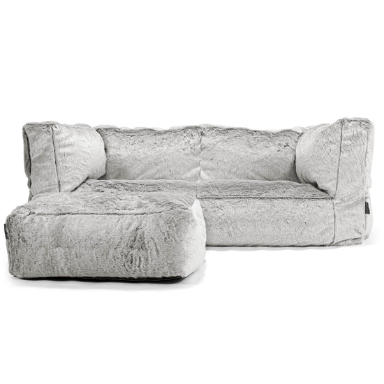 Albert 2-sits Saccosäcksoffa - Fuskkaninpäls Ljusgrå 02