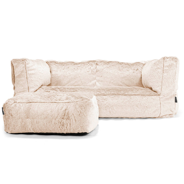 Albert 2-sits Saccosäcksoffa - Fuskkaninpäls Vit 02