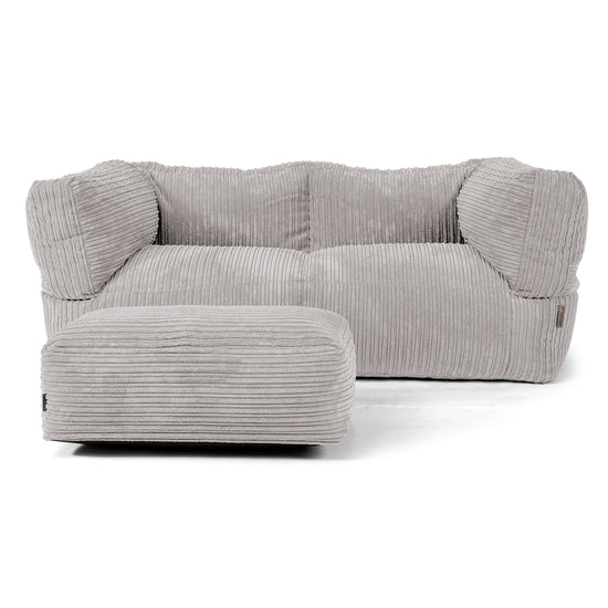 Albert 2-sits Saccosäcksoffa - Klassisk Manchestertyg Silvergrå 02