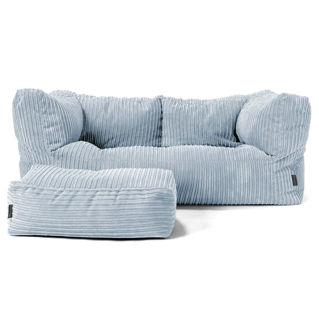 Albert 2-sits Saccosäcksoffa - Klassisk Manchestertyg Baby Blå 02
