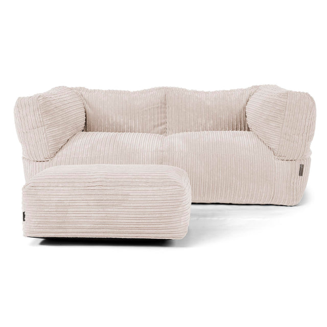 Albert 2-sits Saccosäcksoffa - Klassisk Manchestertyg Elfenbensvit 02