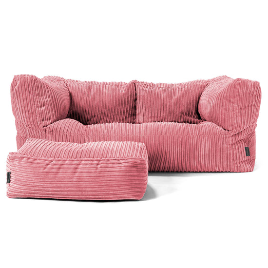 Albert 2-sits Saccosäcksoffa - Klassisk Manchestertyg Korall 02