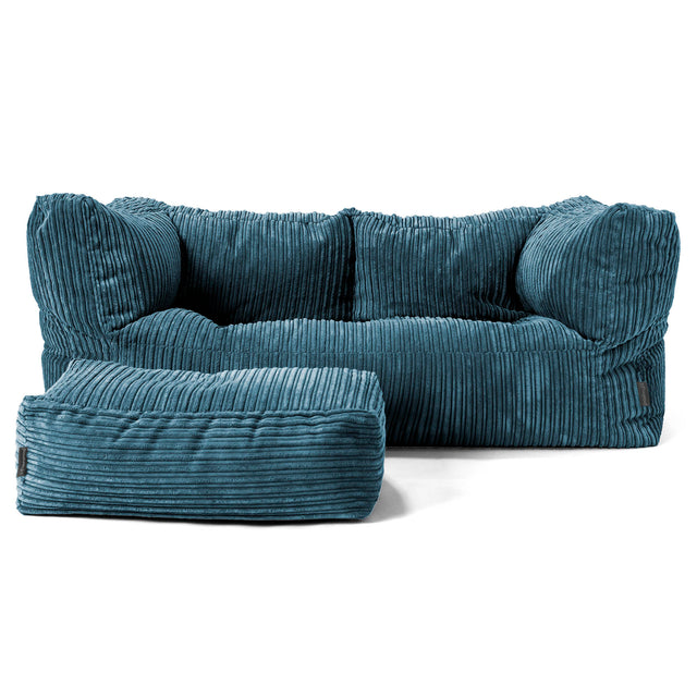 Albert 2-sits Saccosäcksoffa - Klassisk Manchestertyg Marinblå 02