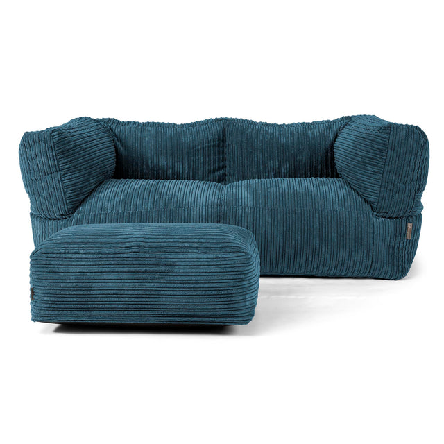 Albert 2-sits Saccosäcksoffa - Klassisk Manchestertyg Marinblå 02