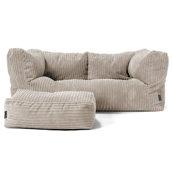 Albert 2-sits Saccosäcksoffa - Klassisk Manchestertyg Minkbrun 02