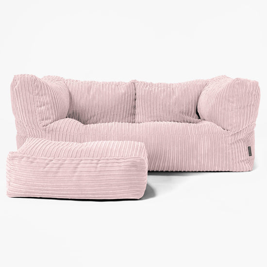 Albert 2-sits Saccosäcksoffa - Klassisk Manchestertyg Rosa 02