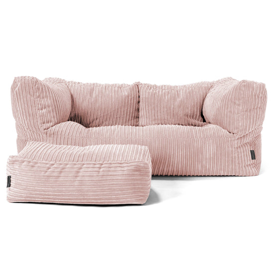 Albert 2-sits Saccosäcksoffa - Klassisk Manchestertyg Rosa 02