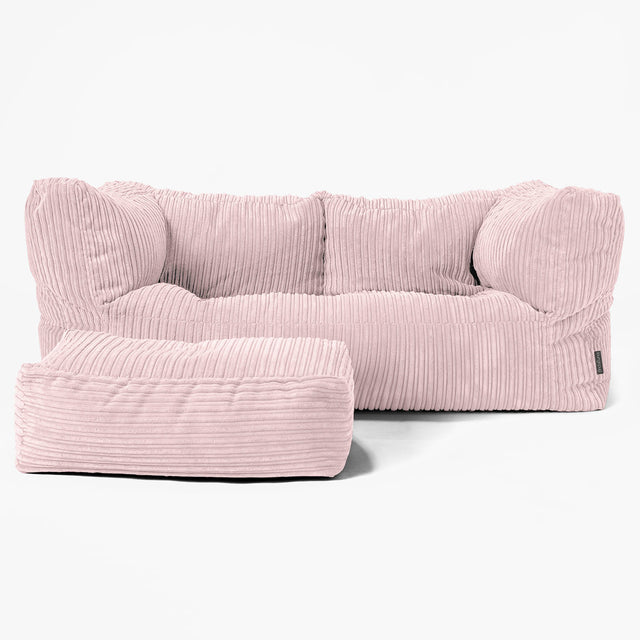 Albert 2-sits Saccosäcksoffa - Klassisk Manchestertyg Rosa 02