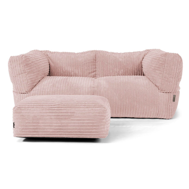 Albert 2-sits Saccosäcksoffa - Klassisk Manchestertyg Rosa 02
