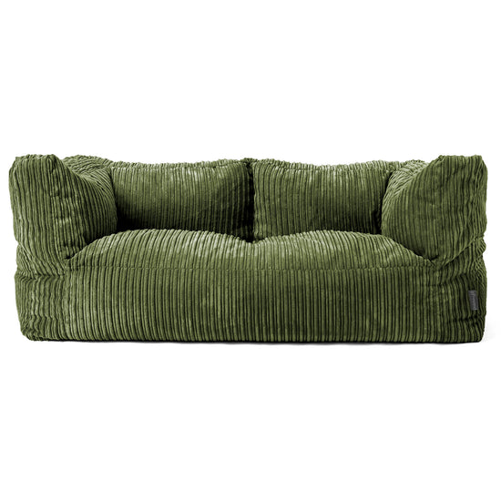 Albert 2-sits Saccosäcksoffa - Klassisk Manchestertyg Skogsgrön 01