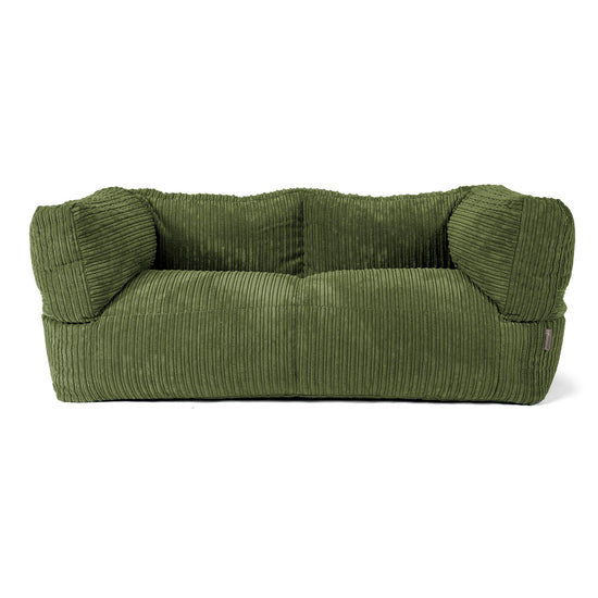 Albert 2-sits Saccosäcksoffa - Klassisk Manchestertyg Skogsgrön 01