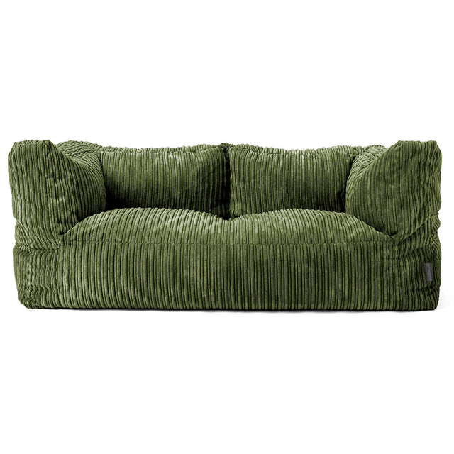 Albert 2-sits Saccosäcksoffa - Klassisk Manchestertyg Skogsgrön 01