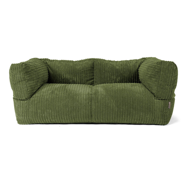 Albert 2-sits Saccosäcksoffa - Klassisk Manchestertyg Skogsgrön 01