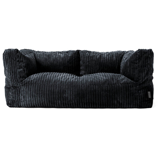 Albert 2-sits Saccosäcksoffa - Klassisk Manchestertyg Svart 01