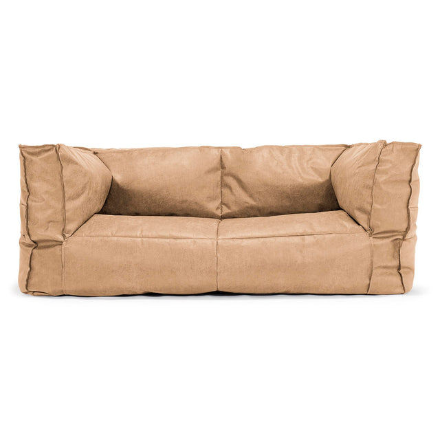 Albert 2-sits Saccosäcksoffa - Vintage Konstläder Honungsgult 01