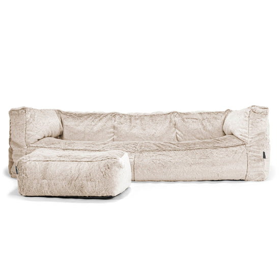 Albert 3-sits Saccosäcksoffa - Fuskkaninpäls Gyllenbrun 02