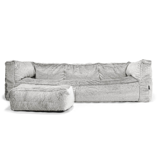 Albert 3-sits Saccosäcksoffa - Fuskkaninpäls Ljusgrå 02