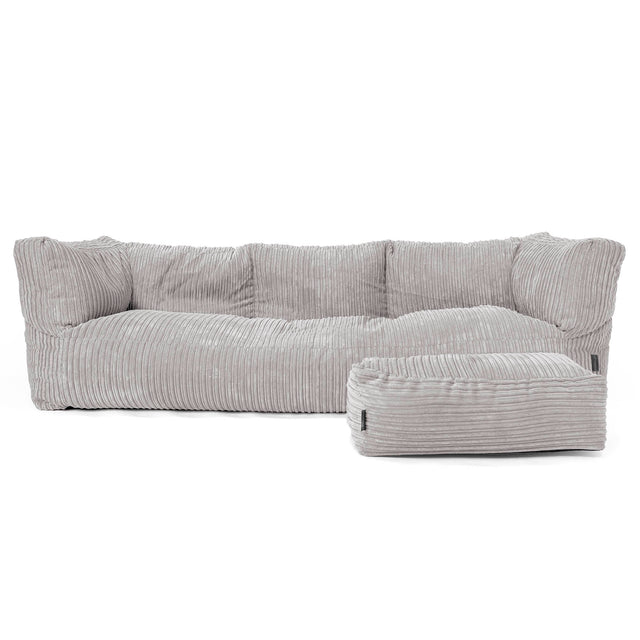 Albert 3-sits Saccosäcksoffa - Klassisk Manchestertyg Silvergrå 02