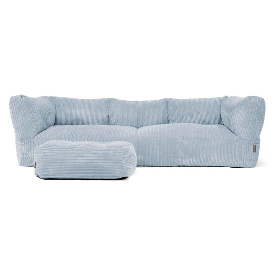 Albert 3-sits Saccosäcksoffa - Klassisk Manchestertyg Baby Blå 02