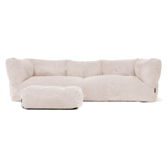 Albert 3-sits Saccosäcksoffa - Klassisk Manchestertyg Elfenbensvit 02