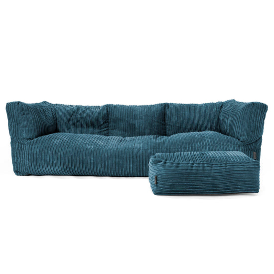 Albert 3-sits Saccosäcksoffa - Klassisk Manchestertyg Marinblå 02