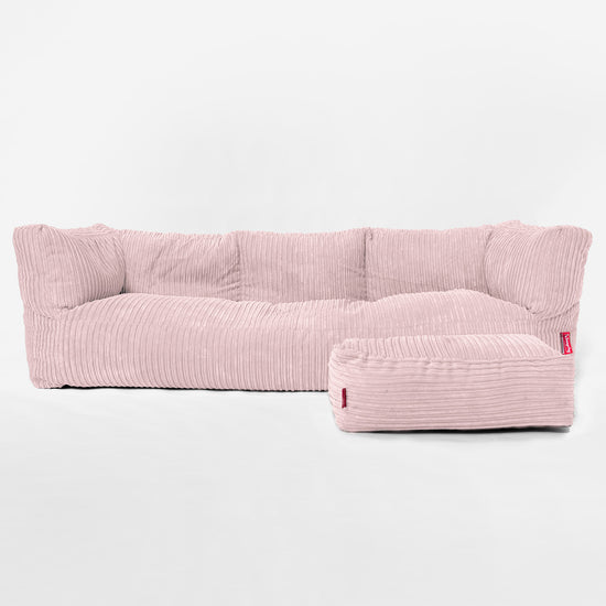 Albert 3-sits Saccosäcksoffa - Klassisk Manchestertyg Rosa 02
