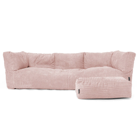Albert 3-sits Saccosäcksoffa - Klassisk Manchestertyg Rosa 02