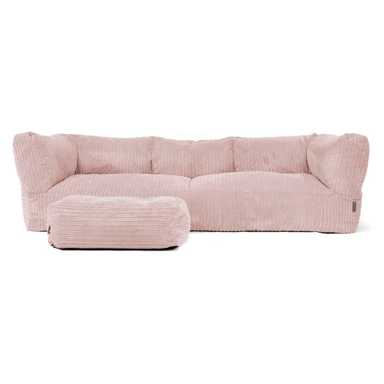 Albert 3-sits Saccosäcksoffa - Klassisk Manchestertyg Rosa 02