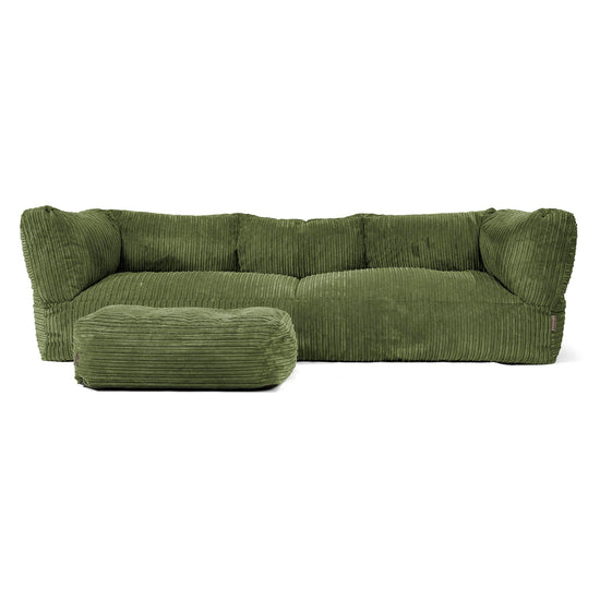 Albert 3-sits Saccosäcksoffa - Klassisk Manchestertyg Skogsgrön 02