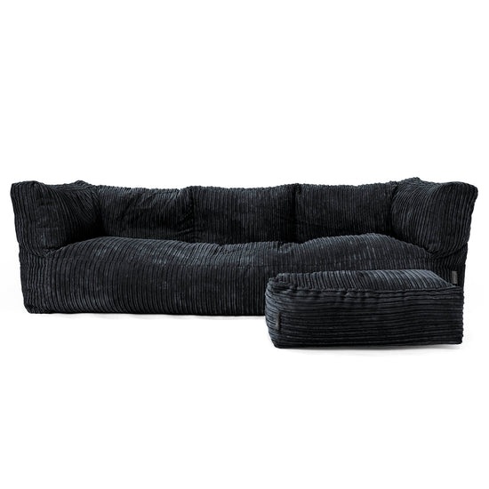 Albert 3-sits Saccosäcksoffa - Klassisk Manchestertyg Svart 02