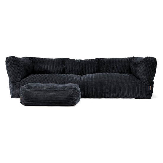 Albert 3-sits Saccosäcksoffa - Klassisk Manchestertyg Svart 02
