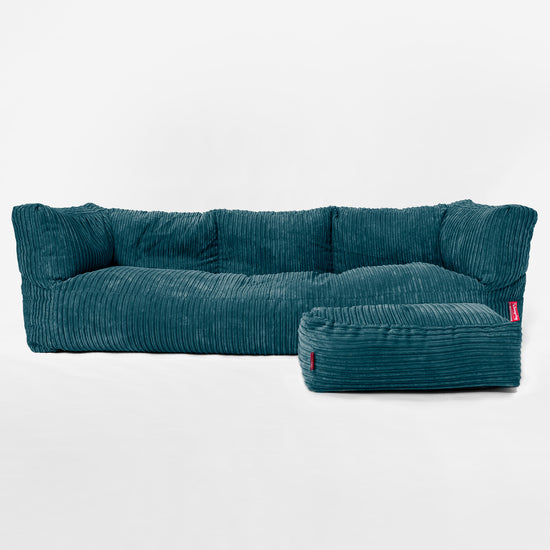 Albert 3-sits Saccosäcksoffa - Klassisk Manchestertyg Teal 02