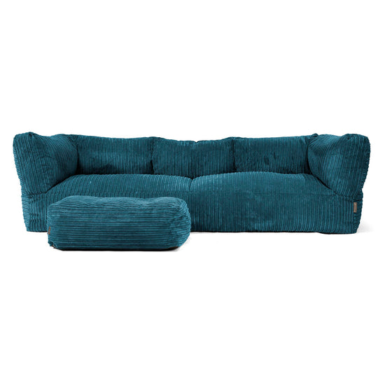 Albert 3-sits Saccosäcksoffa - Klassisk Manchestertyg Teal 02