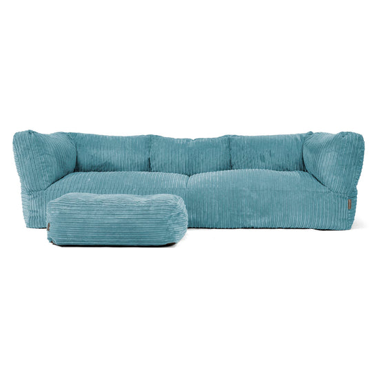 Albert 3-sits Saccosäcksoffa - Klassisk Manchestertyg Turkos 02