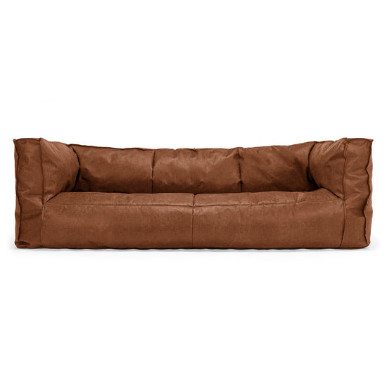 Albert 3-sits Saccosäcksoffa - Vintage Konstläder Brunt läder 01