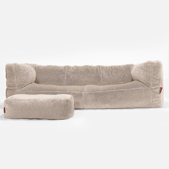 Albert 3-sits Saccosäcksoffa - Teddy-fuskpäls Minkbrun 02