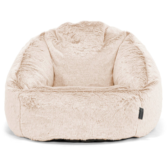 Saccosäck Bubble - Fuskkaninpäls Vit 01