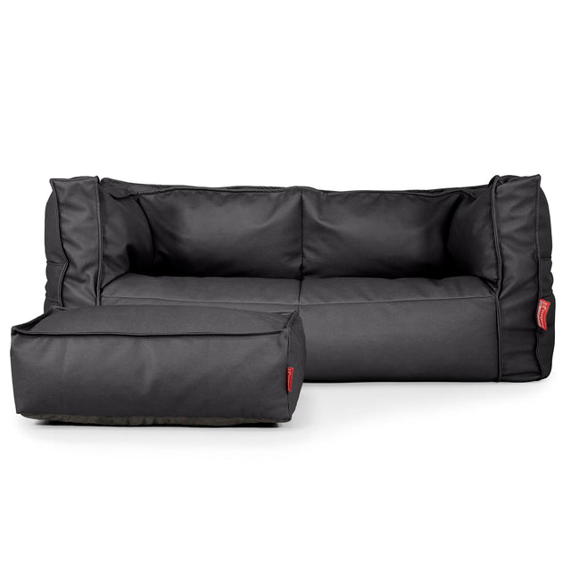 Albert 2-sits Saccosäcksoffa - Veganskt Läder Svart 02