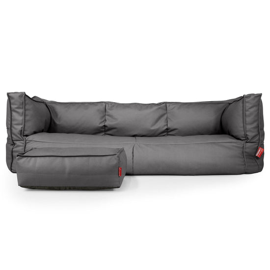 Albert 3-sits Saccosäcksoffa - Veganskt Läder Grå 02