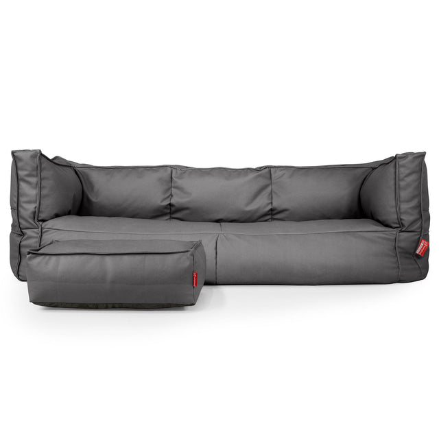Albert 3-sits Saccosäcksoffa - Veganskt Läder Grå 02