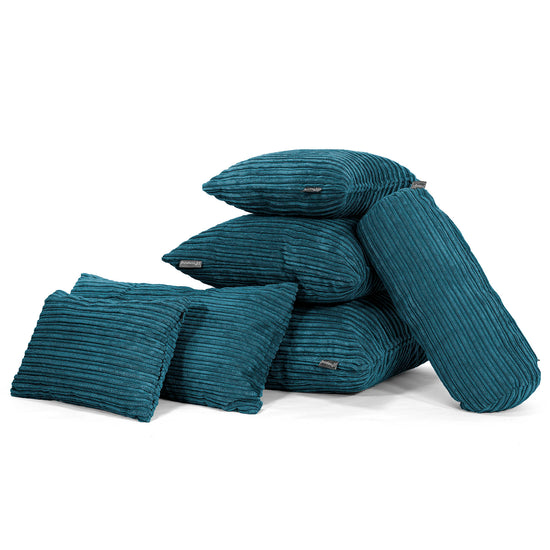 Cylinderkudde 20 x 55cm - Klassisk Manchestertyg Teal 04