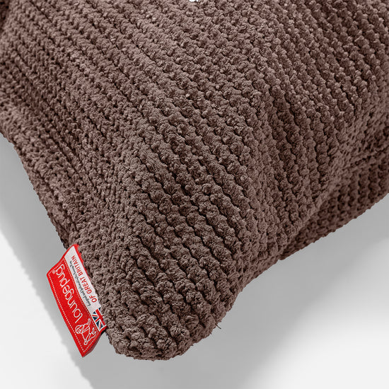 Cylinderkudde 20 x 55cm - Pom-pom Chokladbrun 03