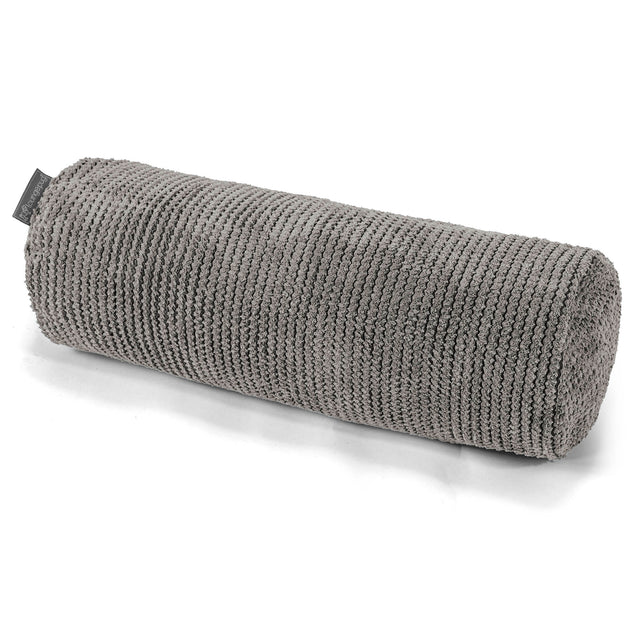 Cylinderkudde 20 x 55cm - Pom-pom Mörkgrå 01