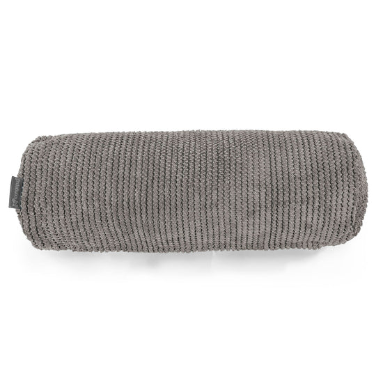 Cylinderkudde 20 x 55cm - Pom-pom Mörkgrå 02