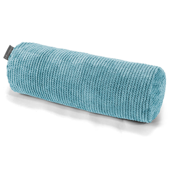 Cylinderkudde 20 x 55cm - Pom-pom Turkos 01